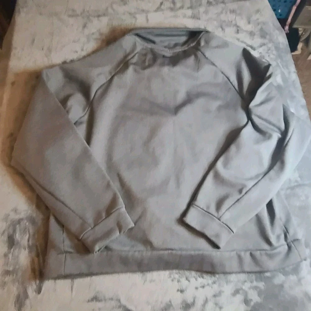 Nike Sweatshirt Pullover Women Large Gray Crop Quarter Zip Fleece‎ Long Sleeve